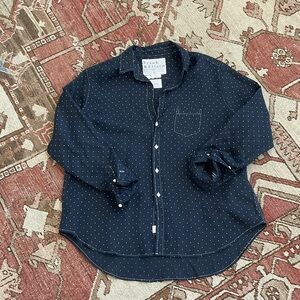 Frank & Eileen - Eileen Linen - Navy Dot